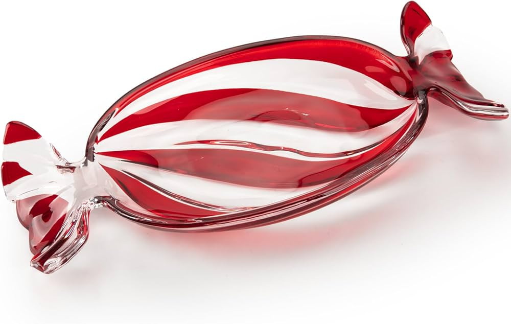 SHOWLOUE Christmas Platter Dish, Glass Candy Platter Serving Dessert Plates Christmas Dinnerware ... | Amazon (US)