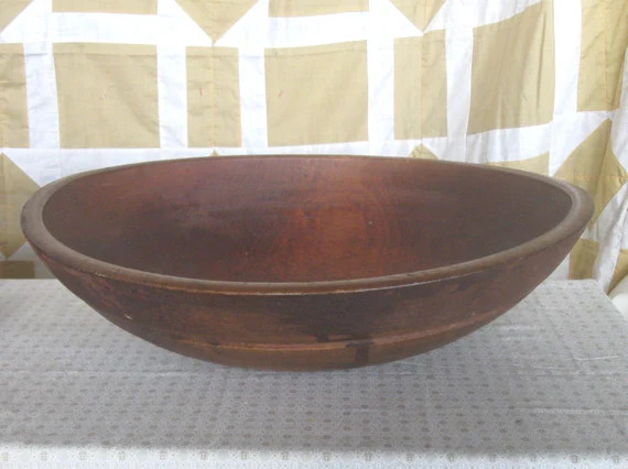 Antique Primitive Large Wooden Bowl Butter Dough Farmhouse | Etsy | Etsy (US)