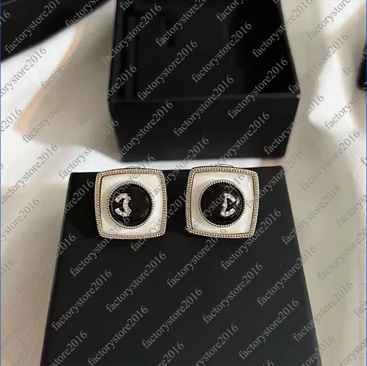 Luxury Brand Square Geometry Designer Stud Earrings Letters 18K Gold Anti Allergy Shining Diamond... | DHGate