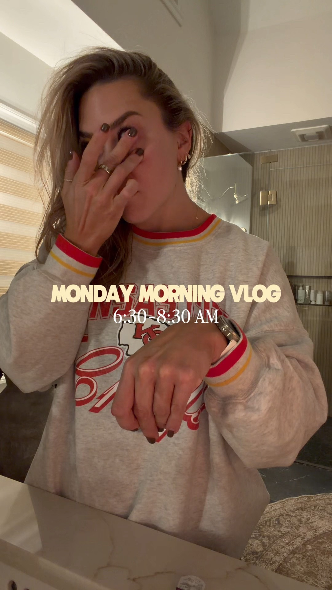 Monday morning vlog🎥🌼✨ cheers to a fresh week! L in my Chiefs crew & M bottoms! TTS / wide sneakers! 

Mini vlog / @abercrombie / @Target / morning routines / Holley Gabrielle

#LTKvlog #LTKHome #LTKfitnessgoals