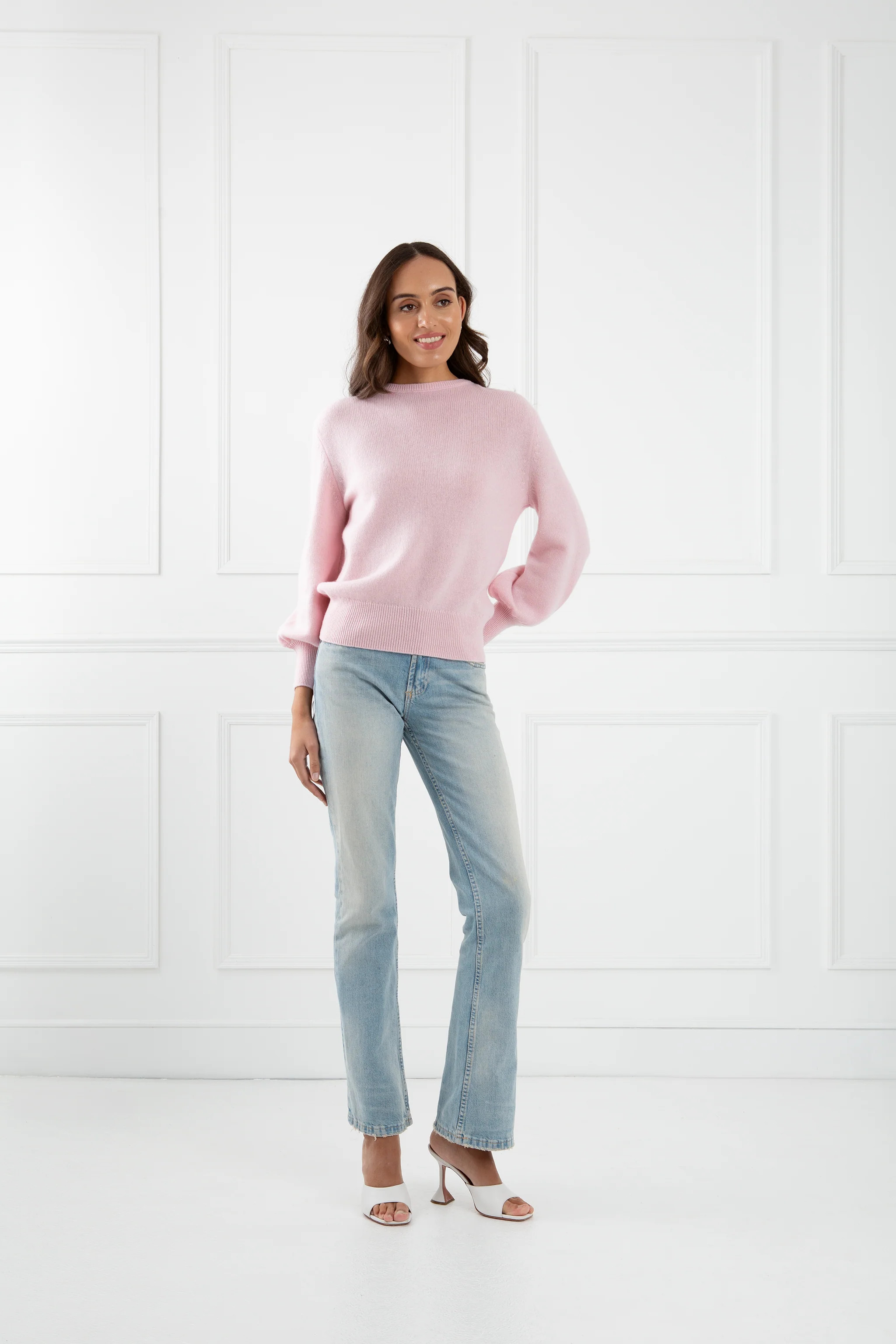The Lily | Cashmere Bow Back Sweater Plink | Sinead Keary