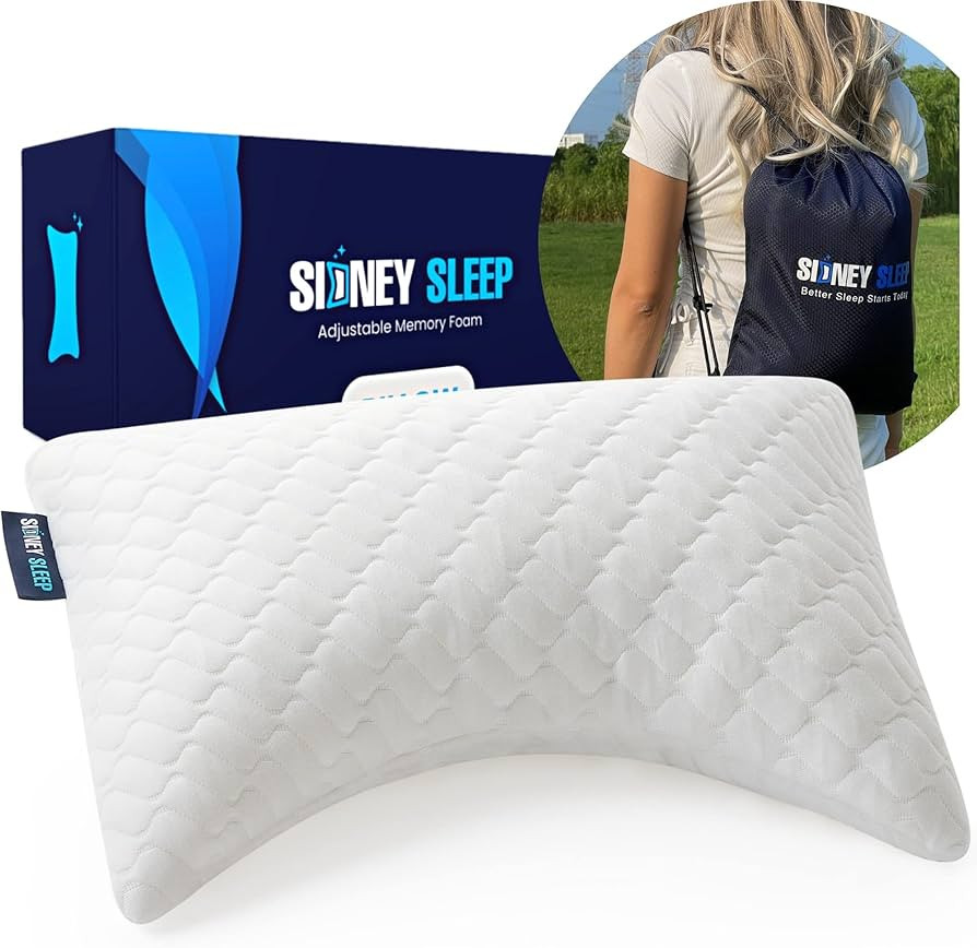 Sidney Sleep Mini Travel Size Neck Pillow - Knee, Back Lumbar and Support - Small Curved Pillow -... | Amazon (US)