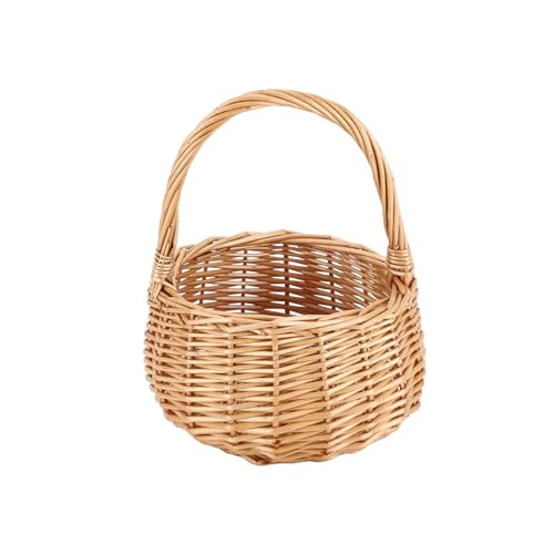 Small Gift Wicker Picnic Basket with Handle,Willow Flower Girl Basket for Weddings，Garden and H... | Amazon (US)