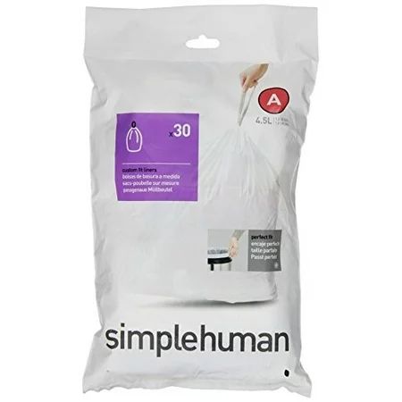 Simplehuman Code A Custom Fit Liners, 4.5 Liter, 30 Count Dispenser Pack | Walmart (US)