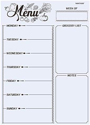Magnetic Refrigerator Whiteboard,Weekly Menu, Meal Planner, Grocery Shopping List, Dry Erase Boar... | Amazon (US)