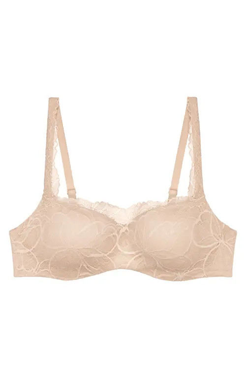 TRIUMPH Body MakeUp Illusion Lace Balconette Bra in Nude Beige at Nordstrom, Size 32Dd | Nordstrom