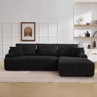 106" Modular Cloud Sectional Sofa - L-Shaped w/ Deep Seat & Corduroy Upholstery, No Assembly for Living Room/Bedroom | Target
