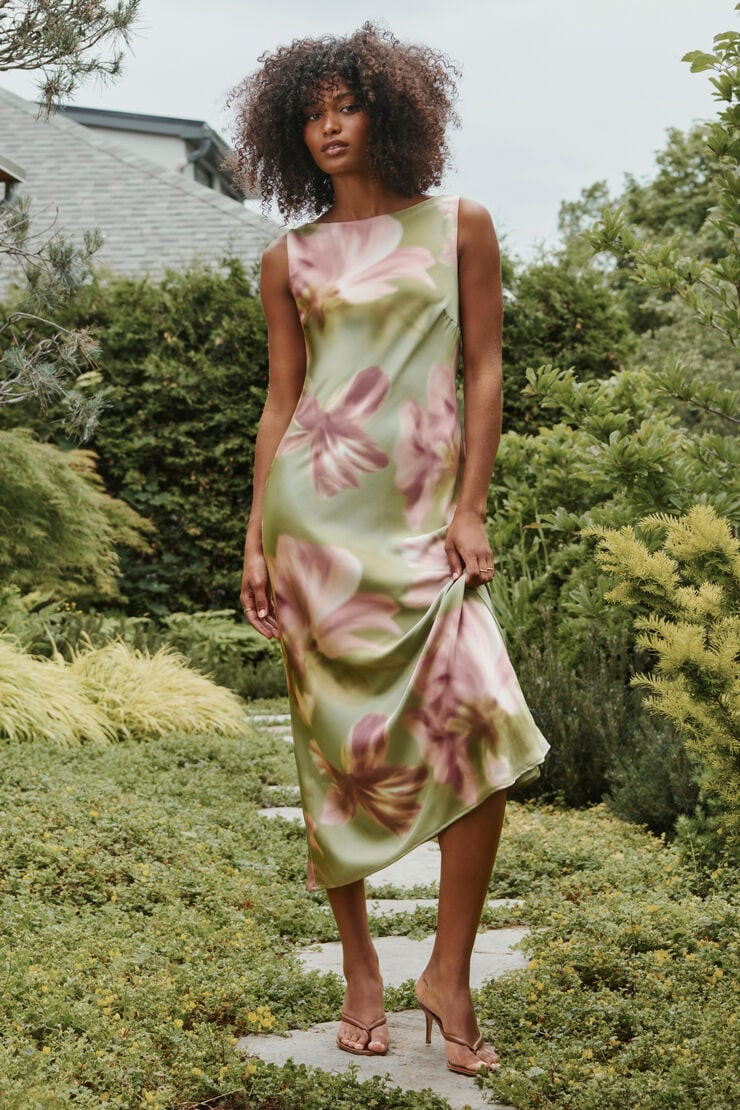 Liora Satin Maxi Slip Dress | Dynamite Clothing