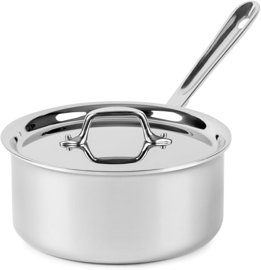 All-Clad D3 Stainless Steel 3 Quart Sauce Pan With Lid- Made in the USA- The Original Bonded Prof... | Amazon (US)
