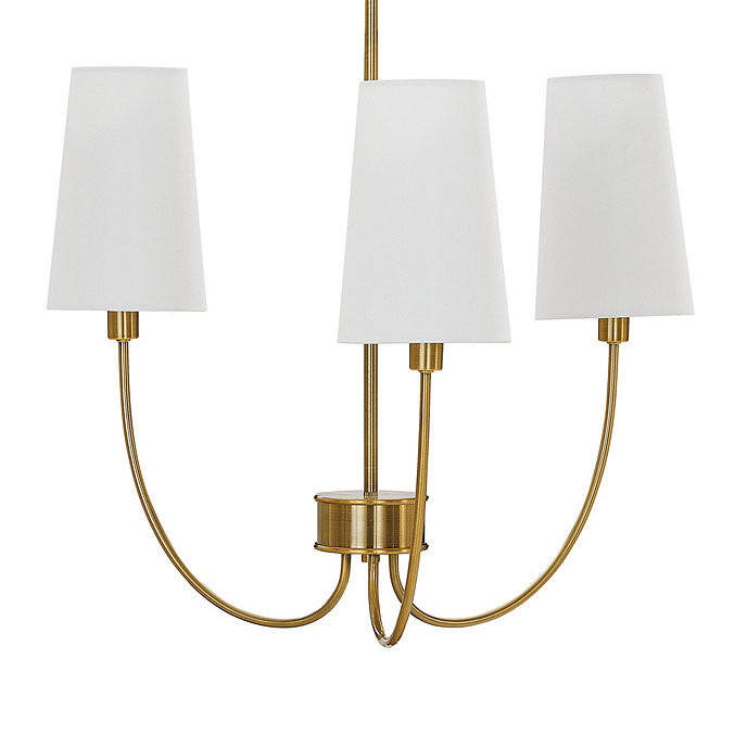Lottie 3 Arm Chandelier Light in Antique Brass with Black Shades | Ballard Designs, Inc.
