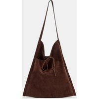 Zara - Leather Flat Bag With Bow - Brown - One Size Only - Woman | Zara US