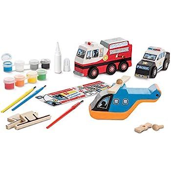 Melissa & Doug Created by Me! Rescue Vehicles Wooden Craft Kit - The Original (Decorate a Police ... | Amazon (US)