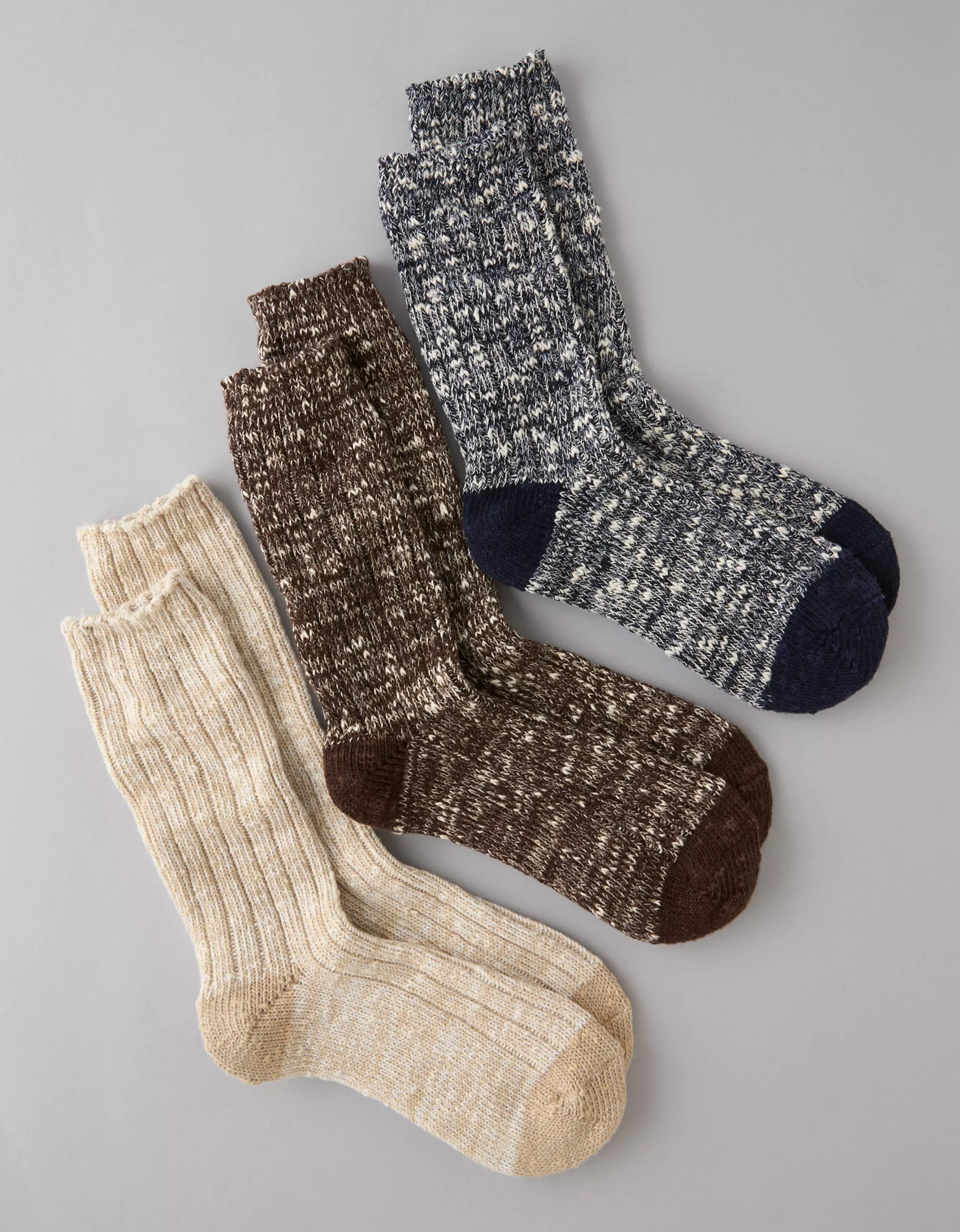 AE Marled Boot Socks 3-Pack | American Eagle Outfitters (US & CA)