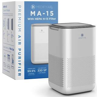 Air Purifier with H13 True HEPA Filter 330 sq. ft. Coverage 99.9% Removal to 0.1 Microns Silver (1-Pack) | The Home Depot