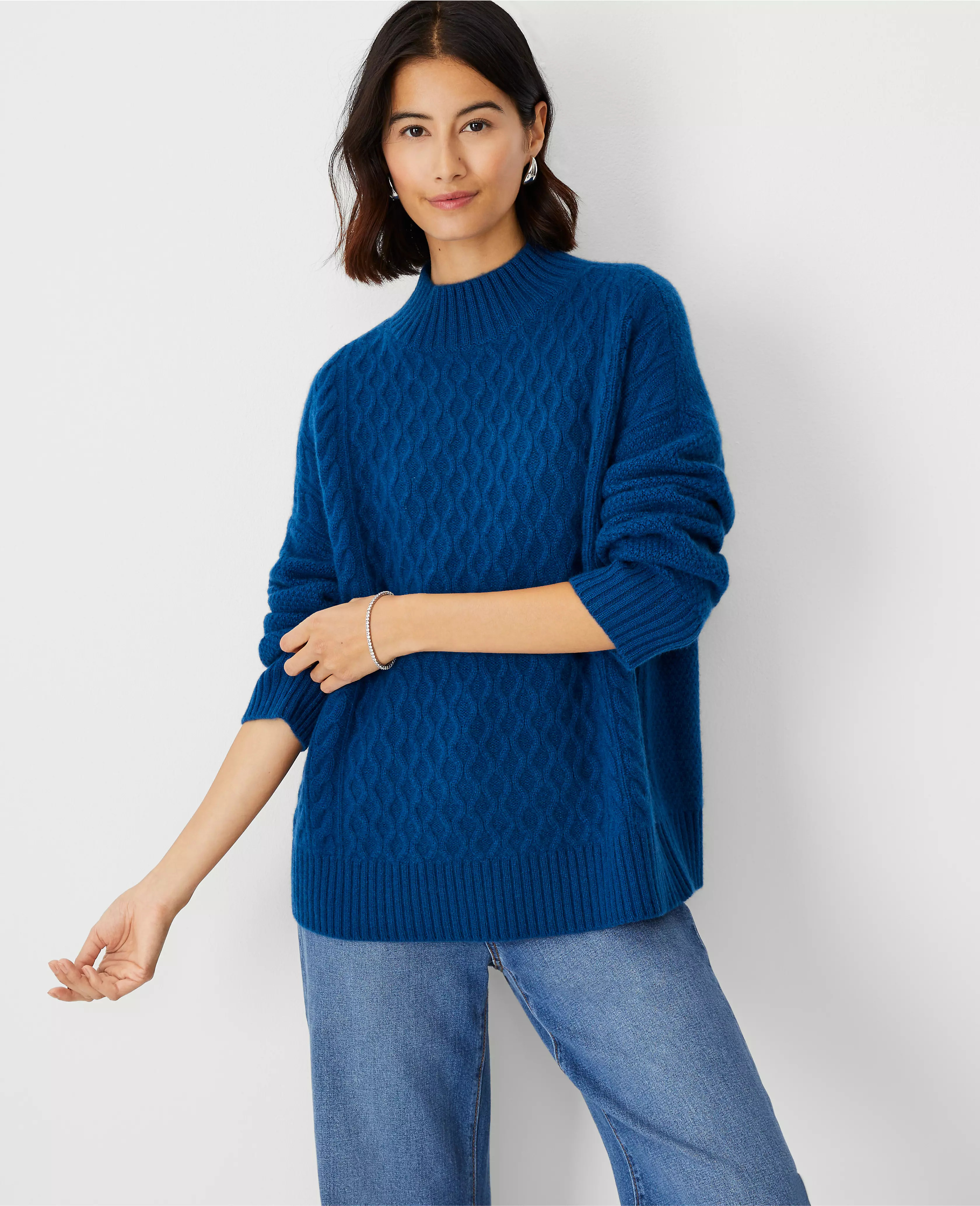 Relaxed Cashmere Cable Sweater | Ann Taylor (US)