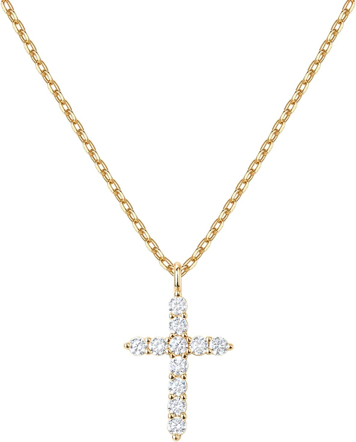 PAVOI 14K Gold Plated Cross Necklace for Women | Cross Pendant | Gold Necklaces for Women | Amazon (US)