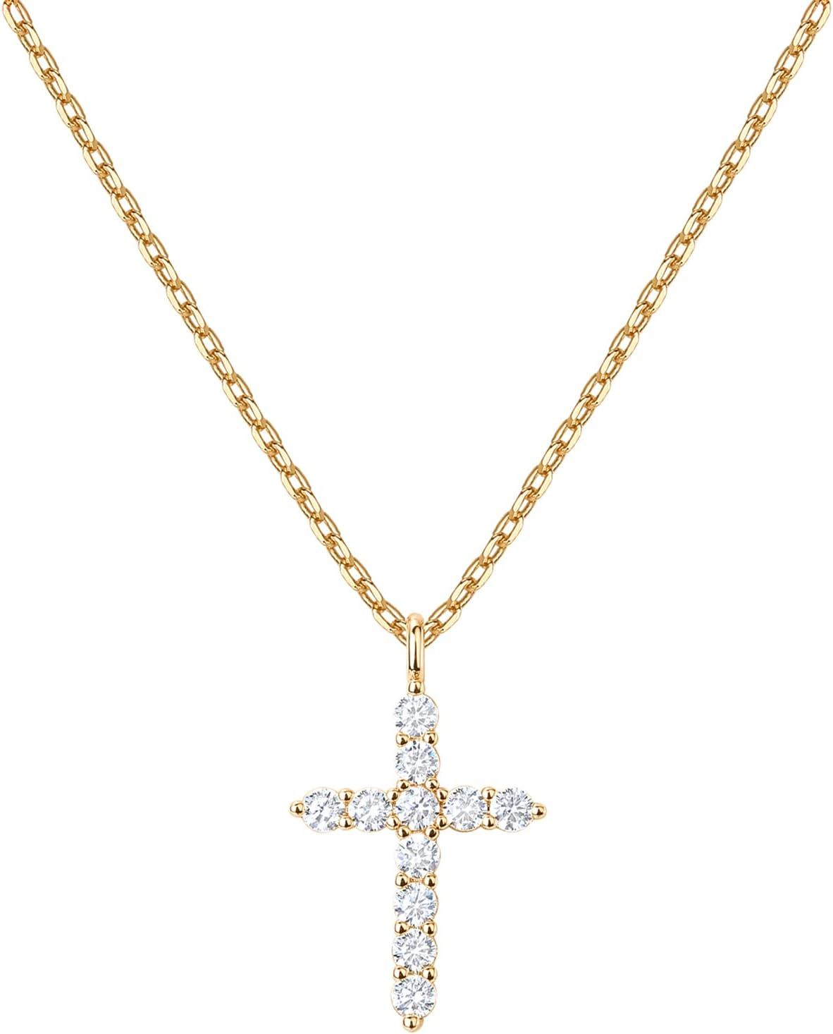 PAVOI 14K Gold Plated Cross Necklace for Women | Cross Pendant | Gold Necklaces for Women | Amazon (US)