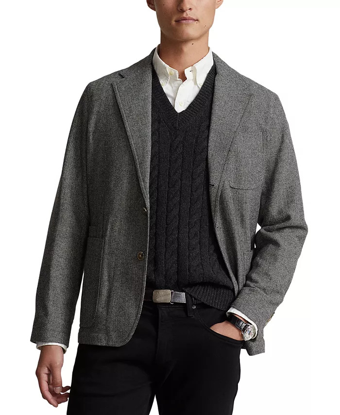 Men's Polo Modern Herringbone Sport Coat | Macy's