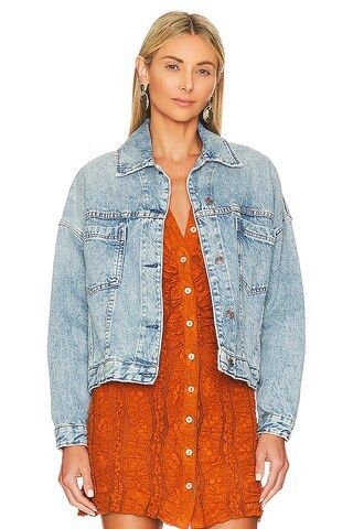 Free People x We The Free Opal Swing Denim Jacket in Ocean Night from Revolve.com | Revolve Clothing (Global)