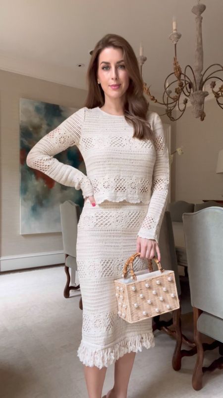 
I am interested in all matching sets. I’m wearing a small in the skirt and a medium top. I’ve linked a couple other options too. The green set I wore last month was extremely popular and this crochet set couldn’t be more perfect for a spring soireé. 

#ad #bloomingdales @bloomingdales 

#LTKstyletip