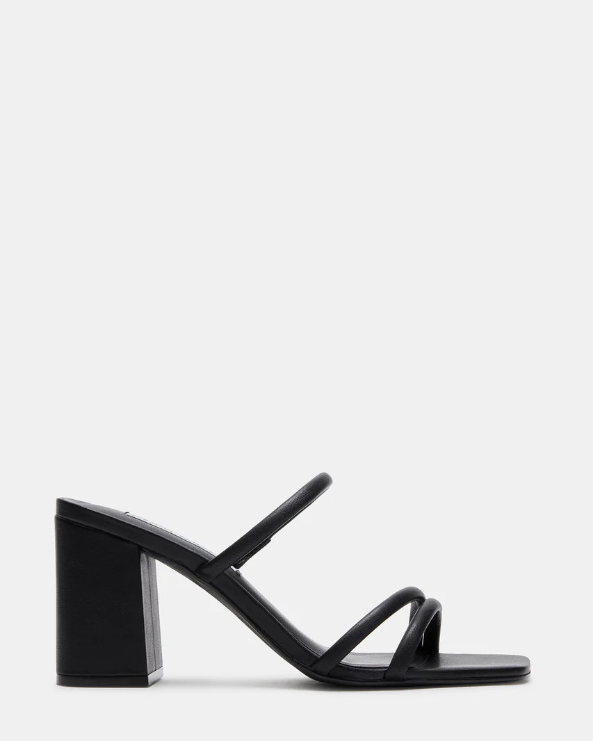 AVANI Black Strappy Mule | Women's Heels | Steve Madden (US)
