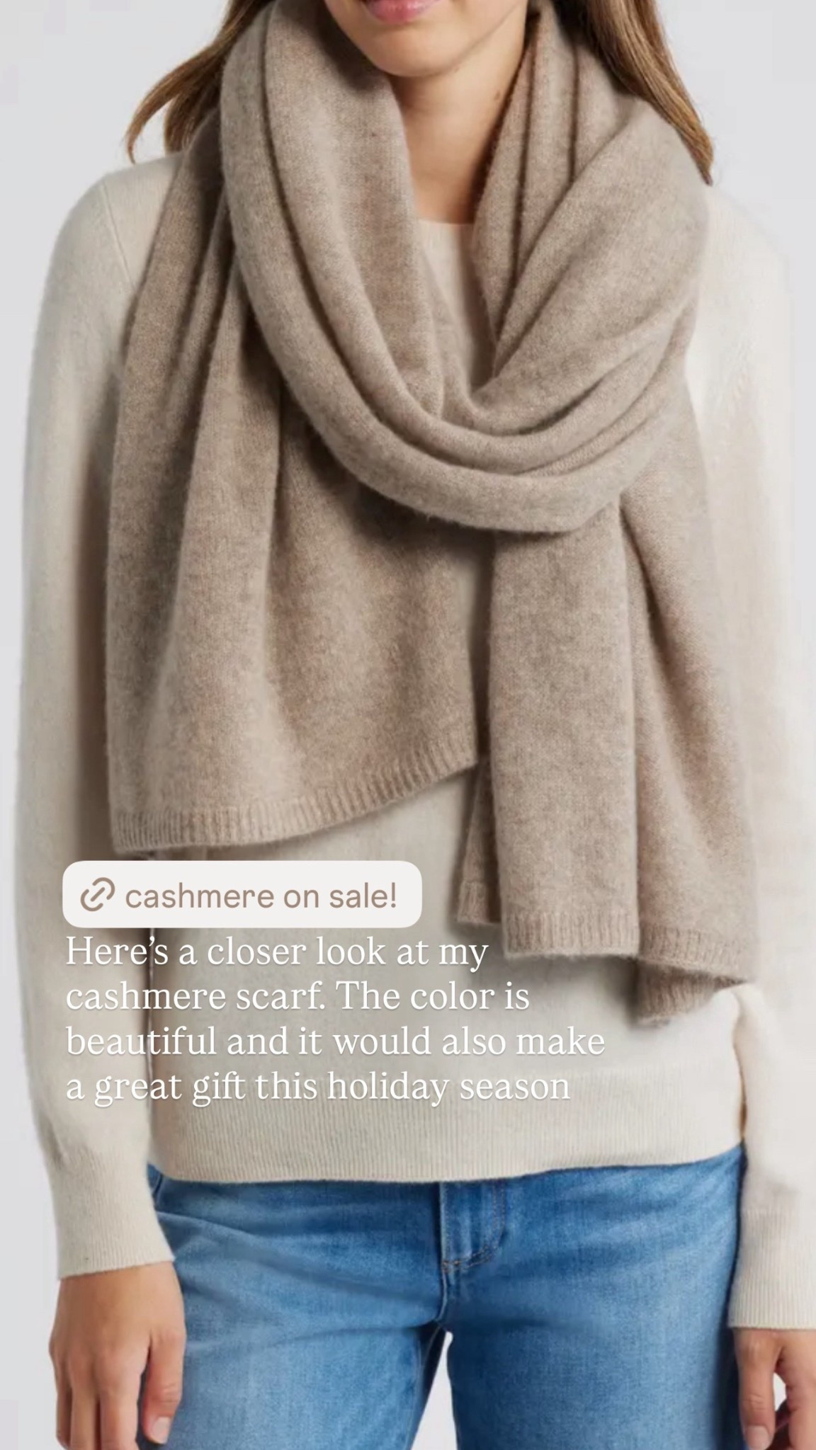 Here's a closer look at my cashmere scarf. The color is beautiful and it would also make a great gift this holiday season

#LTKGiftGuide #LTKHoliday #LTKSeasonal