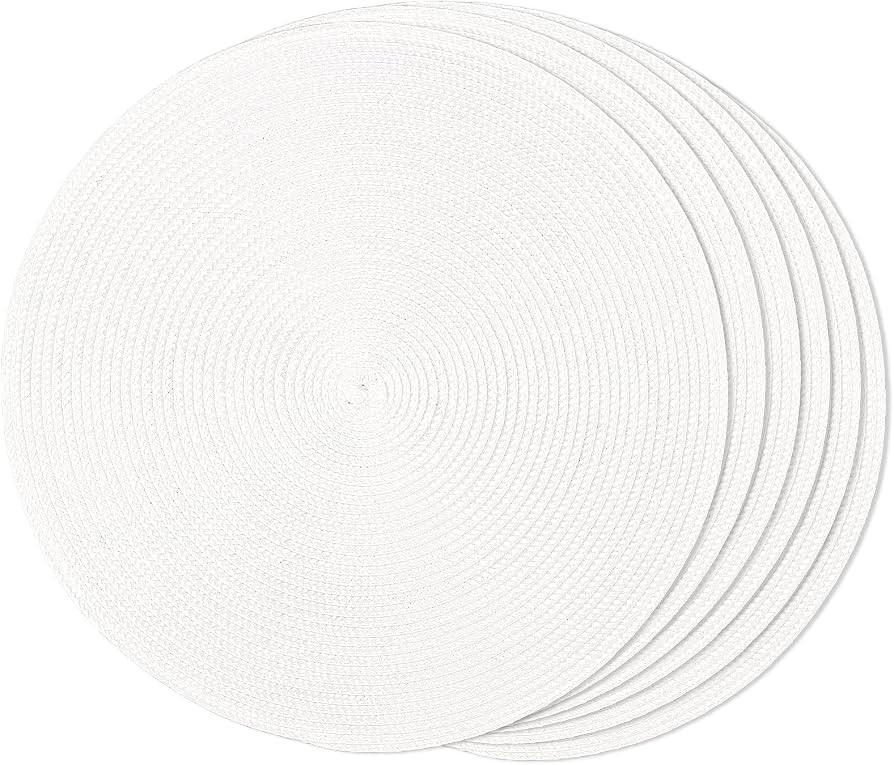 FunWheat Round Braided Placemats Set of 6 Table Mats for Dining Tables Woven Washable Non-Slip Pl... | Amazon (US)