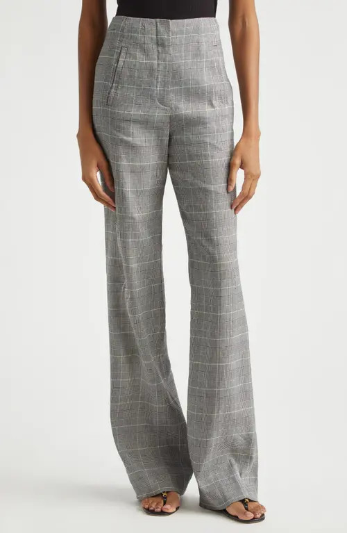 Veronica Beard Jude High Waist Wide Leg Glen Plaid Pants in Black Multi at Nordstrom, Size 00 | Nordstrom