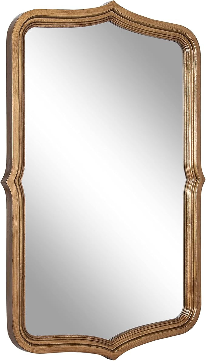 Kate and Laurel Preble Traditional Scalloped Wall Mirror, 23 x 35, Gold, Soft Painted Vintage Cur... | Amazon (US)