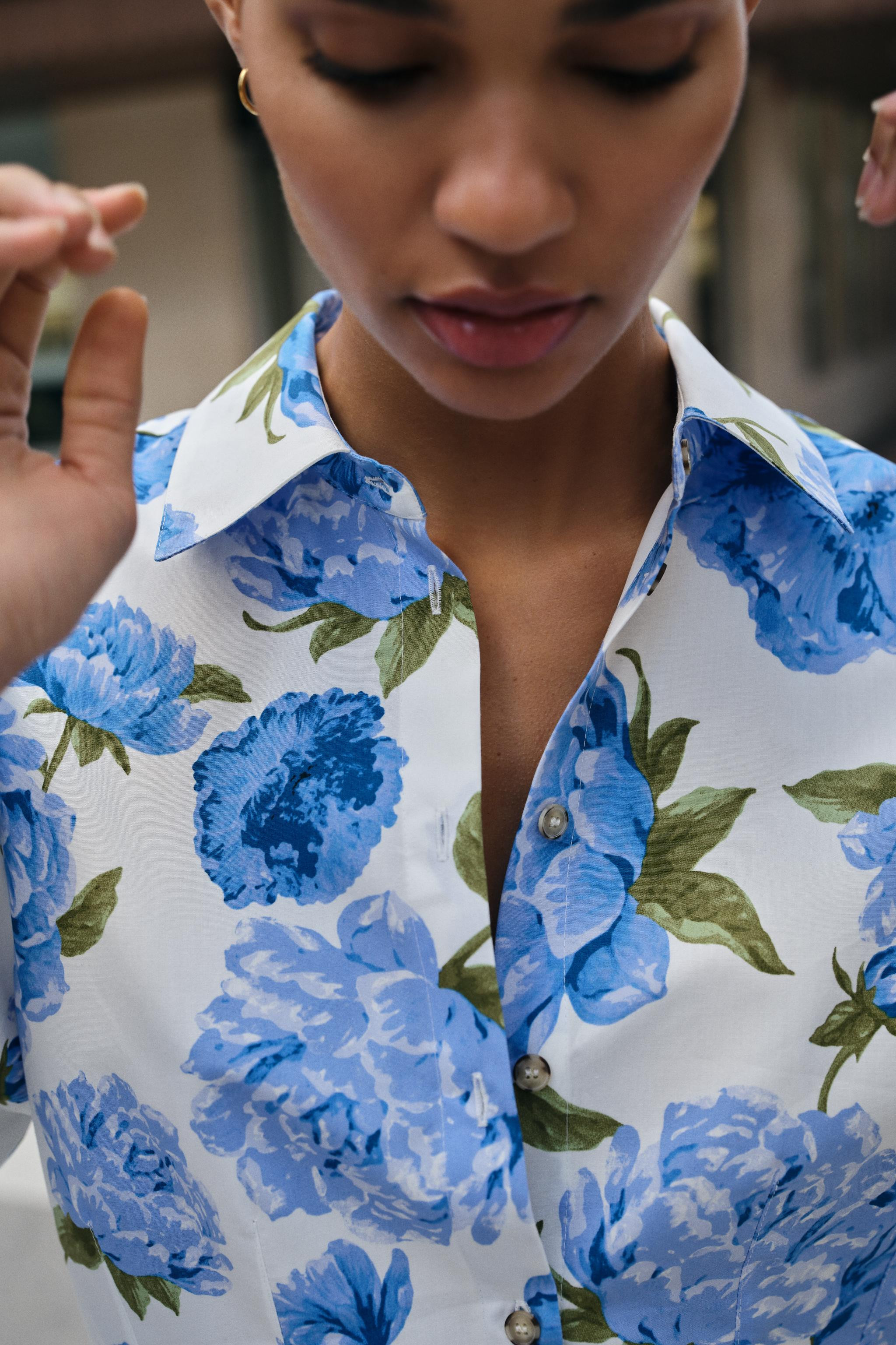 FLORAL PRINT POPLIN SHIRT | Zara UK