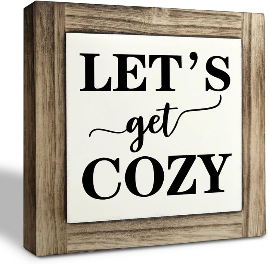 Inspirational Wood Signs, Box Wood Plaques Desk Décor, Farmhouse Home Decor Sign for Shelf, Fami... | Amazon (US)