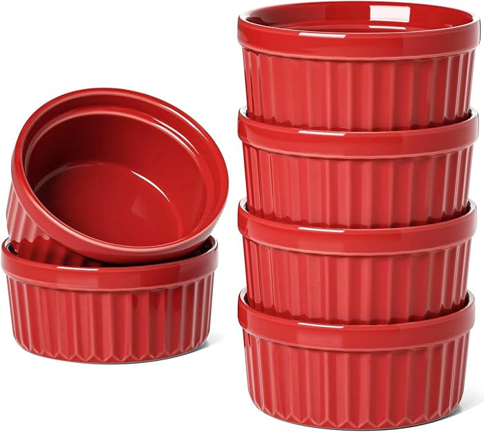 LE TAUCI Ramekins Oven Safe, 4 OZ, Set of 6, Red | Amazon (US)
