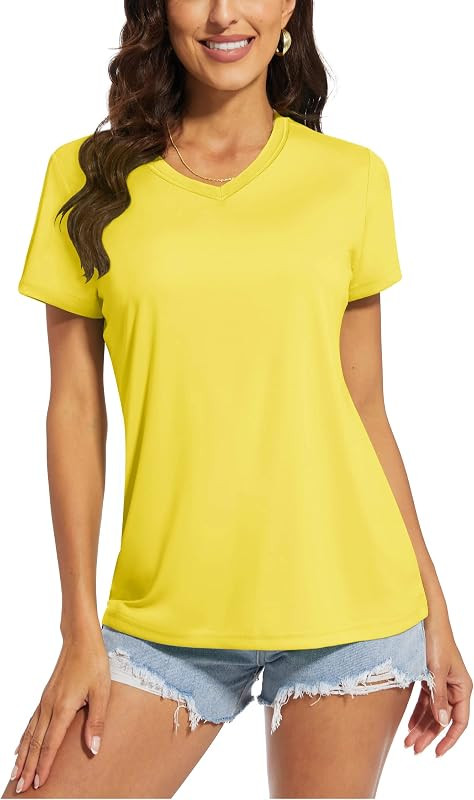 TACVASEN Women's T-Shirts UPF 50+ Sun Protection V-Neck Short Sleeve Tops Quick Dry Hiking Runnin... | Amazon (US)