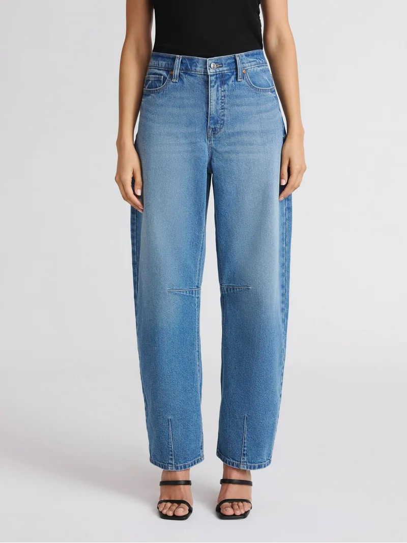 Sofia by Sofia Vergara Women's and Women's Plus Barrel Super High Rise Jeans, 27" Inseam, Sizes 0... | Walmart (US)