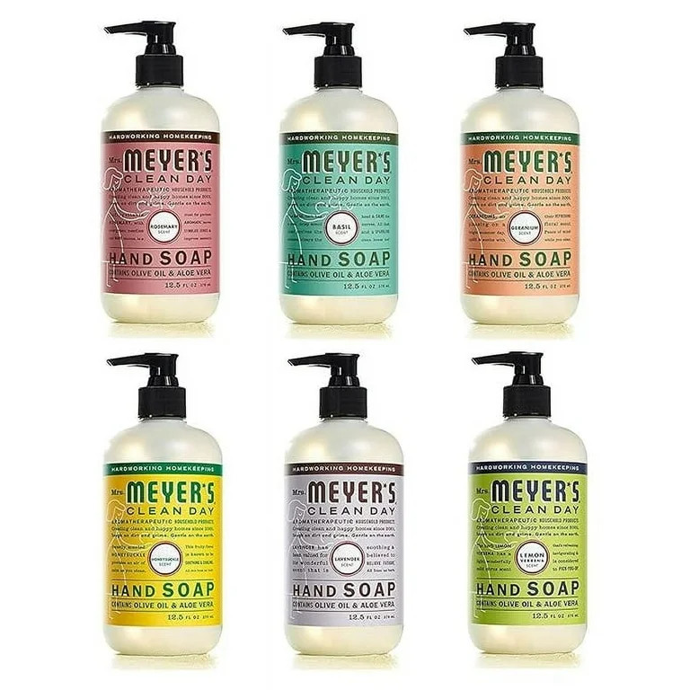 Mrs. Meyer's Clean Day Hand Soap Scent Variety Pack Includes 1 of Each, Rosemary + Basil + Gerani... | Walmart (US)