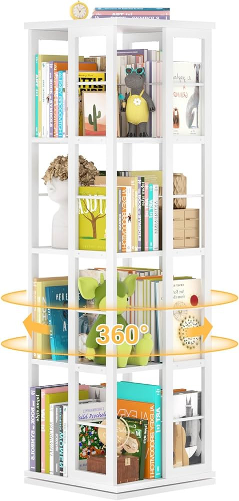 Aheaplus Rotating Bookshelf, Corner Bookshelf, 360 Display Wood Spinning Bookshelf, Floor Standin... | Amazon (CA)
