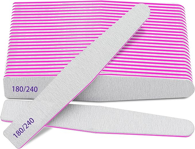 Professional Nail Files, Emery Board Nail File for Natural Nails 100/180/240 Grit Nail Files for ... | Amazon (US)