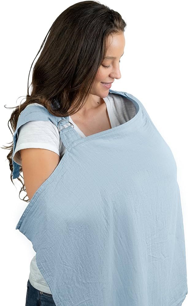 Muslin Nursing Cover for Baby Breastfeeding, Soft & Breathable Cotton Breastfeeding Cover for Mom... | Amazon (US)