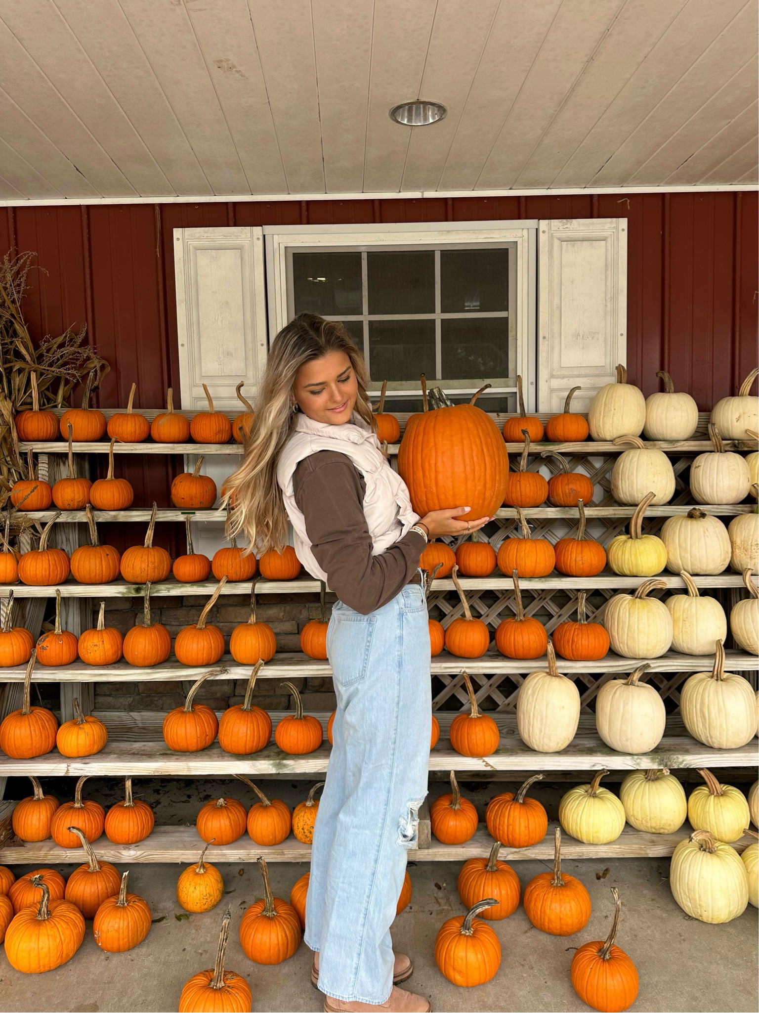 Cozy outfit for Fall with a puffer vest