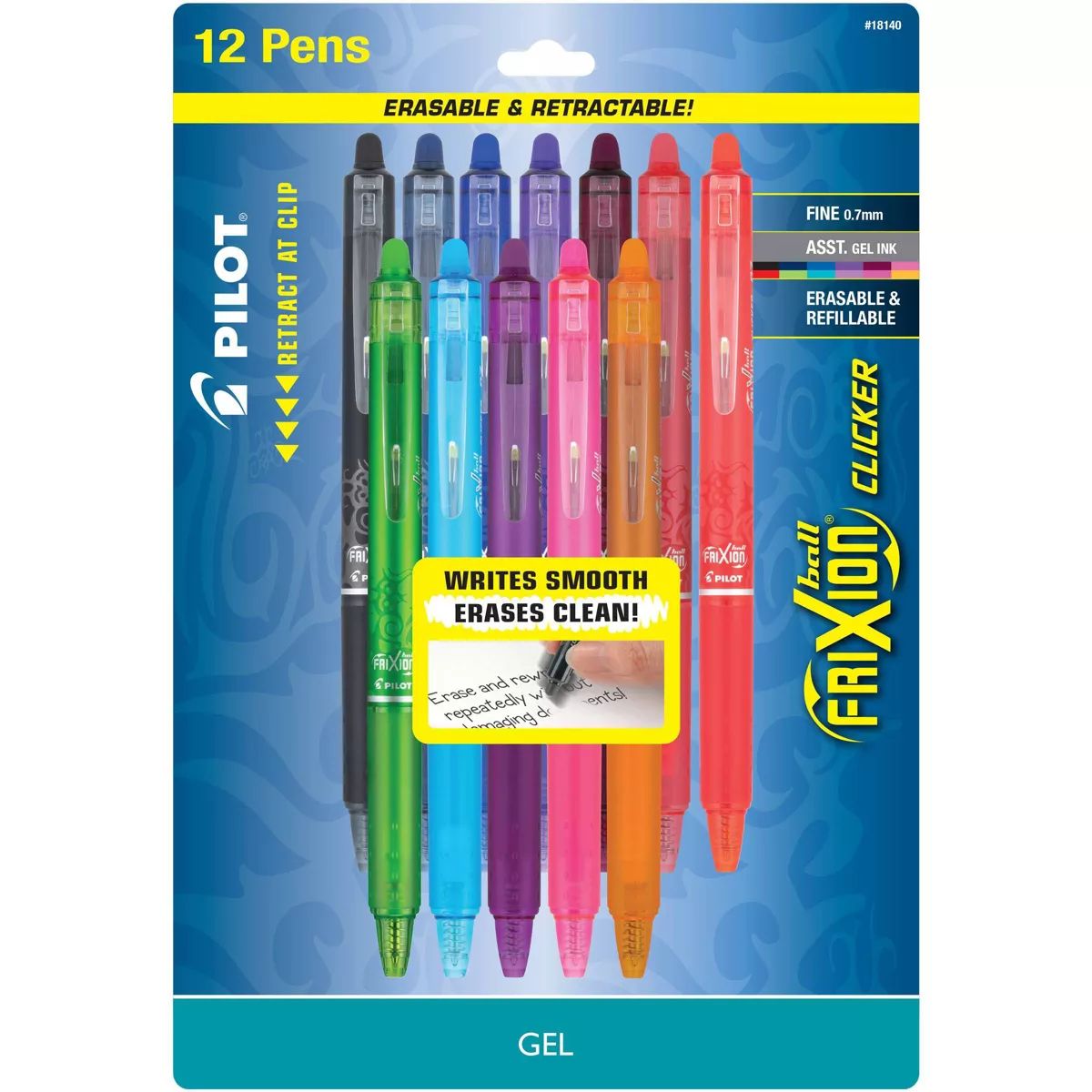 FriXion 12ct Pens Clicker 0.7mm Assorted Colors | Target