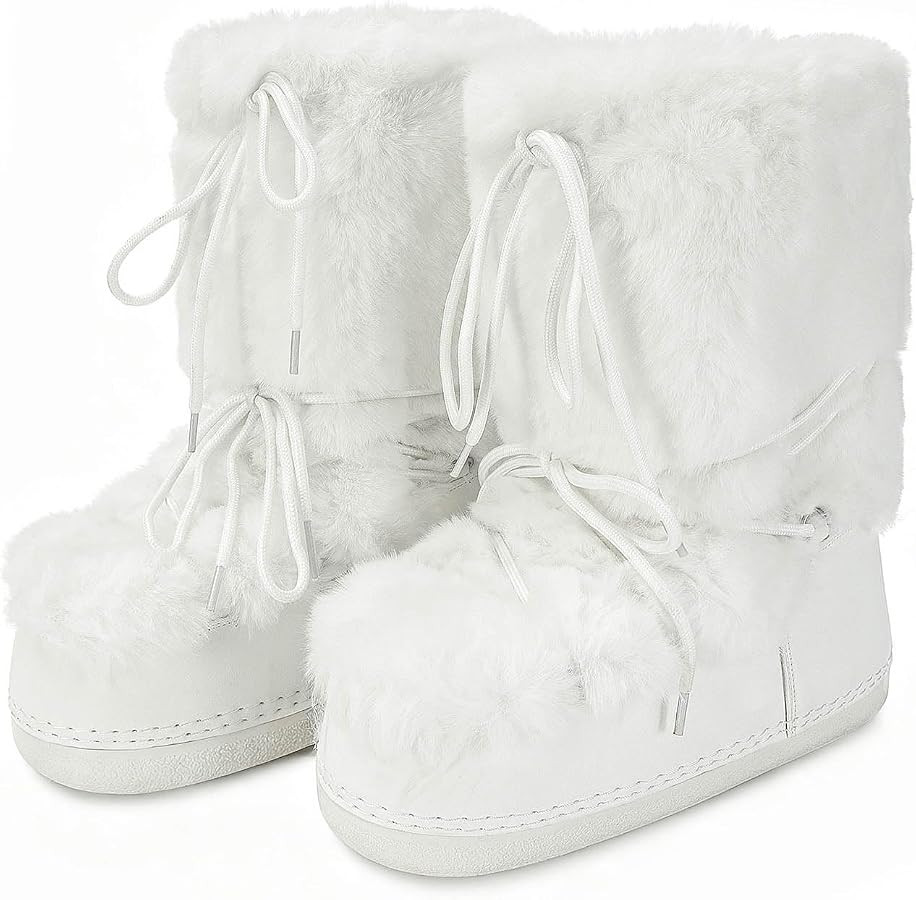 Faux Fur Boots for Women Platform Fuzzy Fluffy Furry Boots Winter Snow Boot Cute Comfort Warm Sho... | Amazon (US)