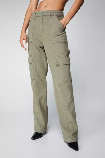 Twill Utility Straight Leg Cargo Pants | Nasty Gal (US)