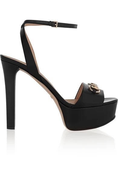 Gucci - Horsebit-detailed Leather Platform Sandals - Black | NET-A-PORTER (US)