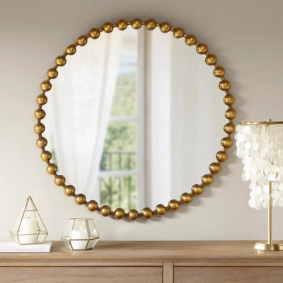 Marlowe Round Wall Decor Mirror, Gold | Ashley