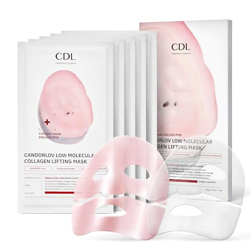 CANDORLOV Collagen Lifting Gel Mask 5 pcs, Korean Face Lifting Deep Hydrogel Mask for Glass Skin, Anti-Aging Overnight Collagen Mask with PDRN (Salmon DNA), Hyaluronic Acid for Elasticity, Firmness | Amazon (US)