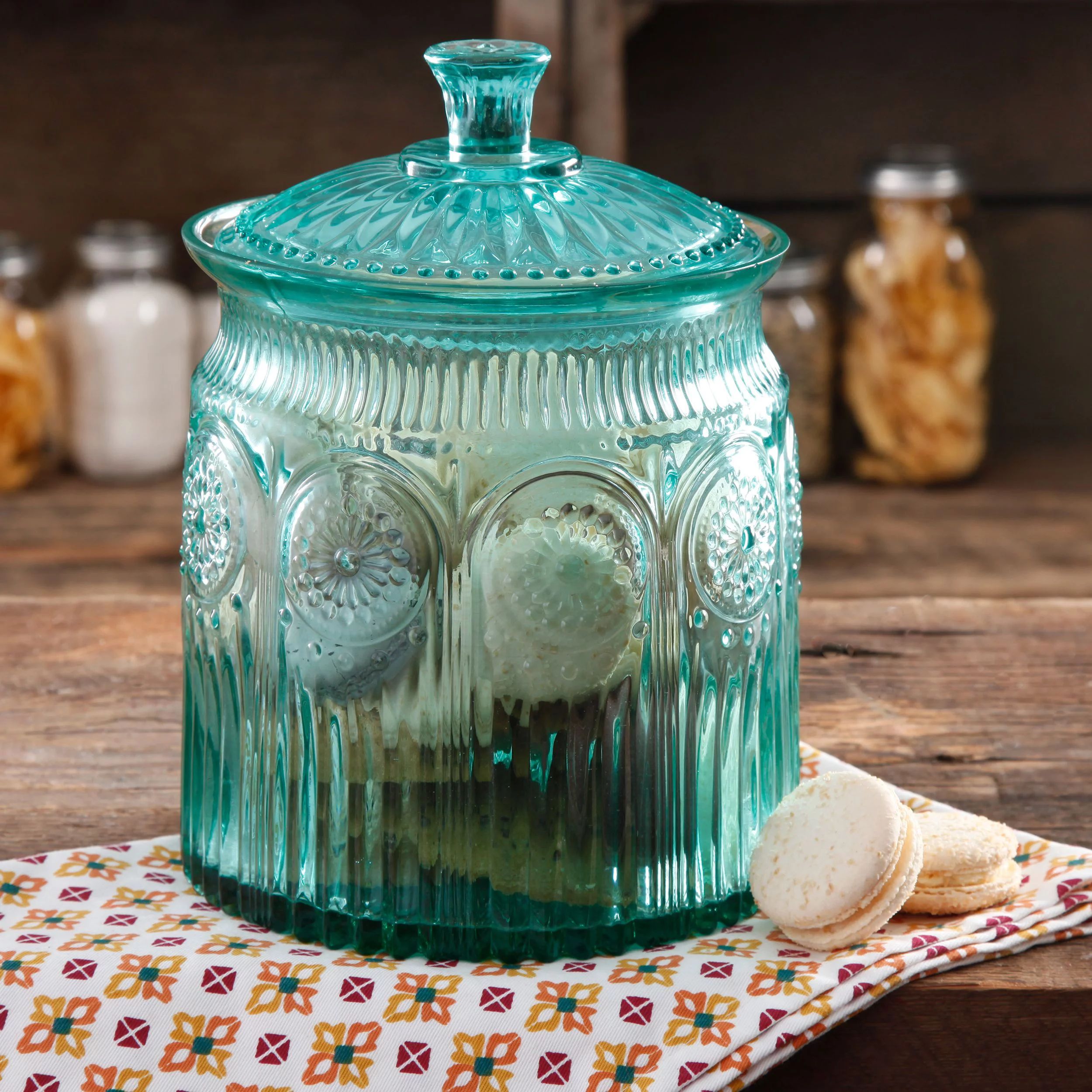 The Pioneer Woman Adeline Cookie Jar, Turquoise | Walmart (US)