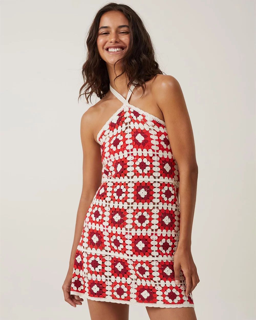 Halter Crochet Mini Dress | THE ICONIC (AU & NZ)