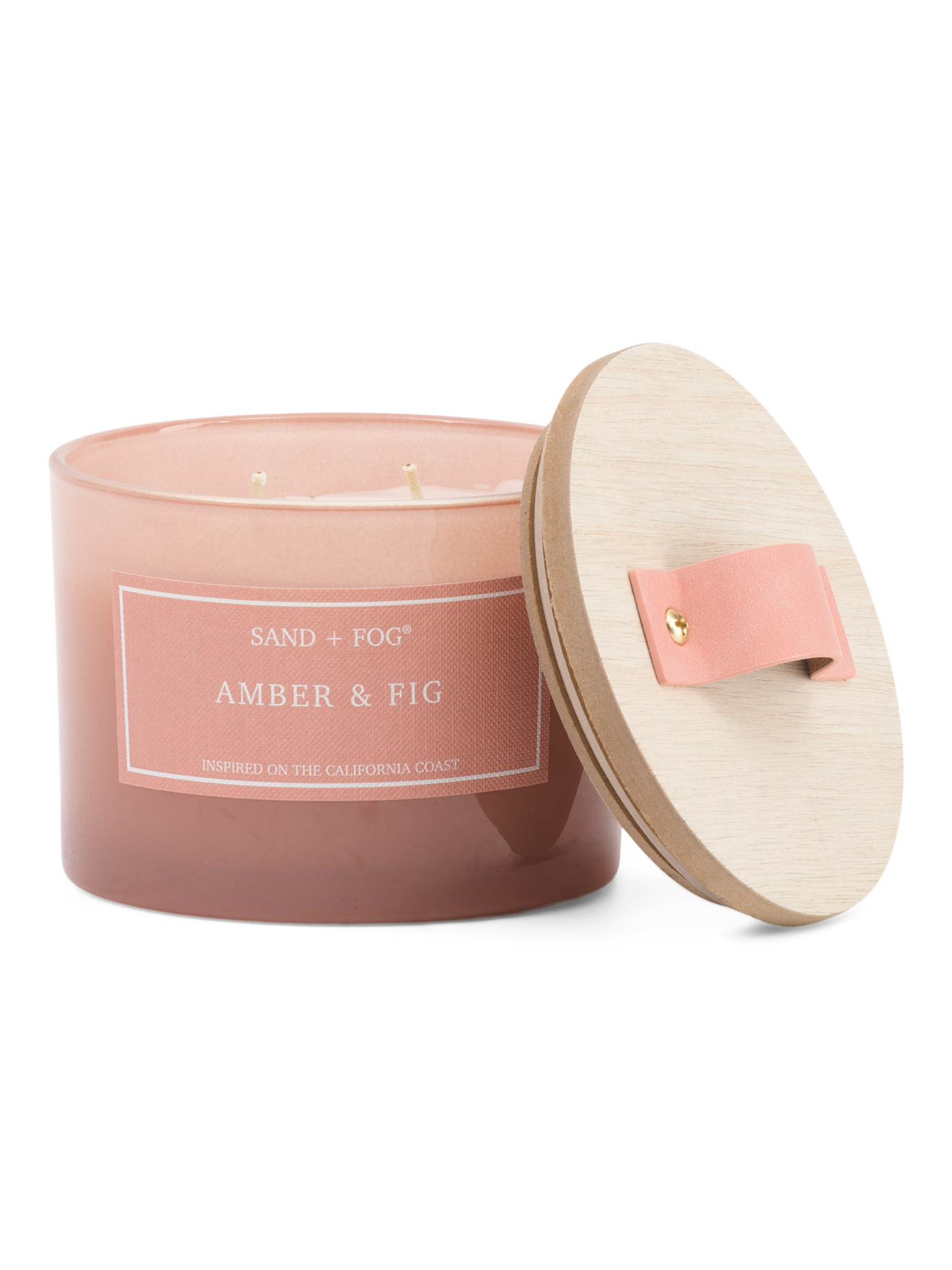 12oz Amber And Fig Candle With Leather Strap | TJ Maxx
