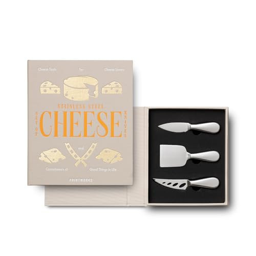 Printworks The Essentials, Cheese Knife Set – 3 Pieces Stainless Steel Gift Set with Pronged, Chisel, and Heart Knives – Stylish Charcuterie Accessories and Dishwasher Safe | Amazon (US)