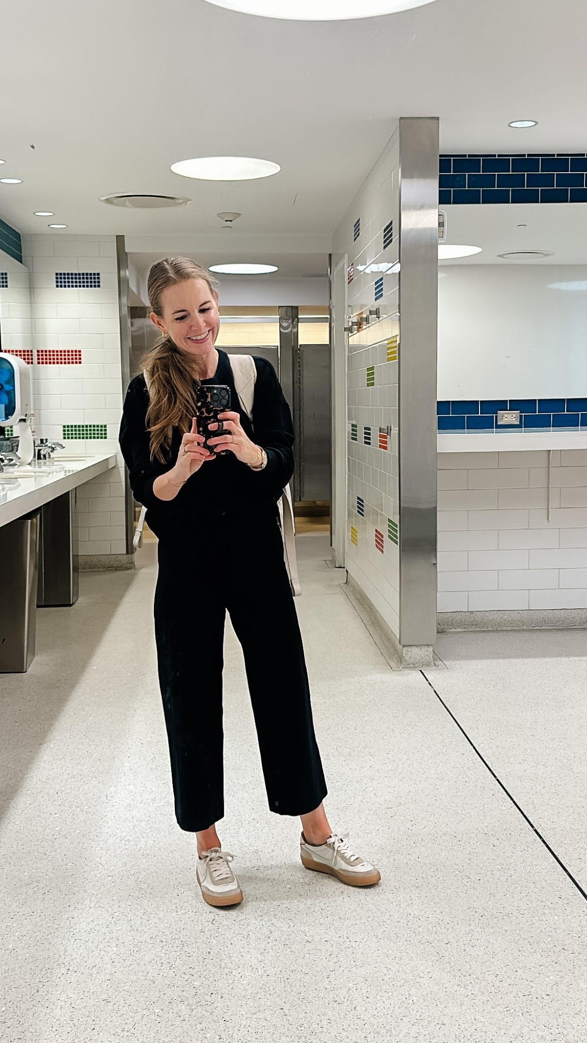 Favorite travel outfit! 

These Anthropologie pants feel like sweats but look way more polished (I’m wearing my normal size - 24)